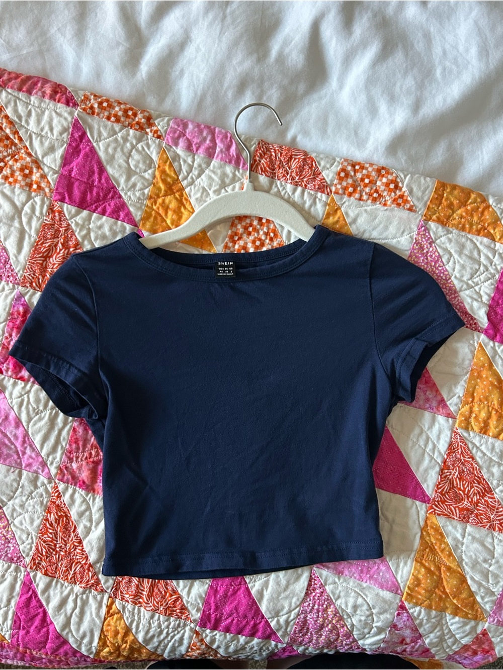 Navy Cropped Baby Tee